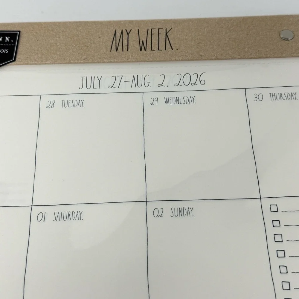 Rae Dunn My Week Weekly Planner 17 Month Aug 2026-Dec 2027 Desk Pad Kraft Paper